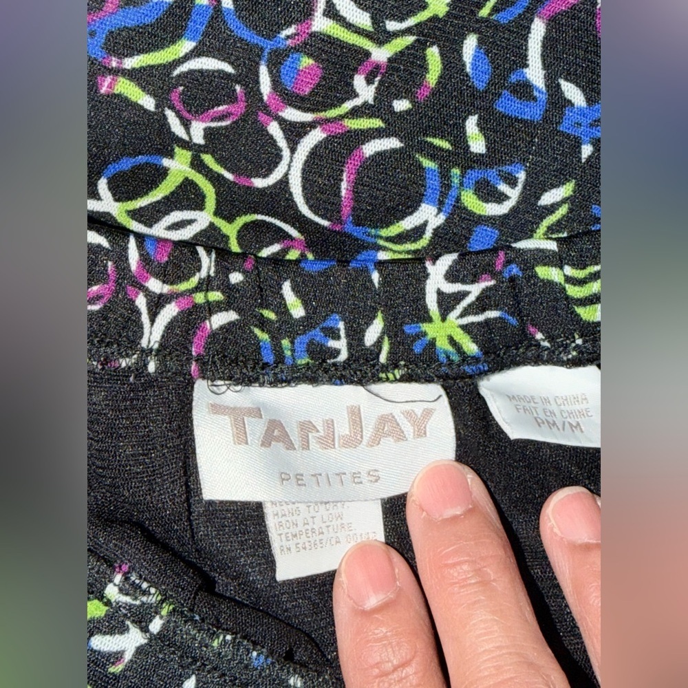 TanJay Black Maxi Skirt with Blue and Green Swirl Print Size Petite Medium - Picture 5 of 8